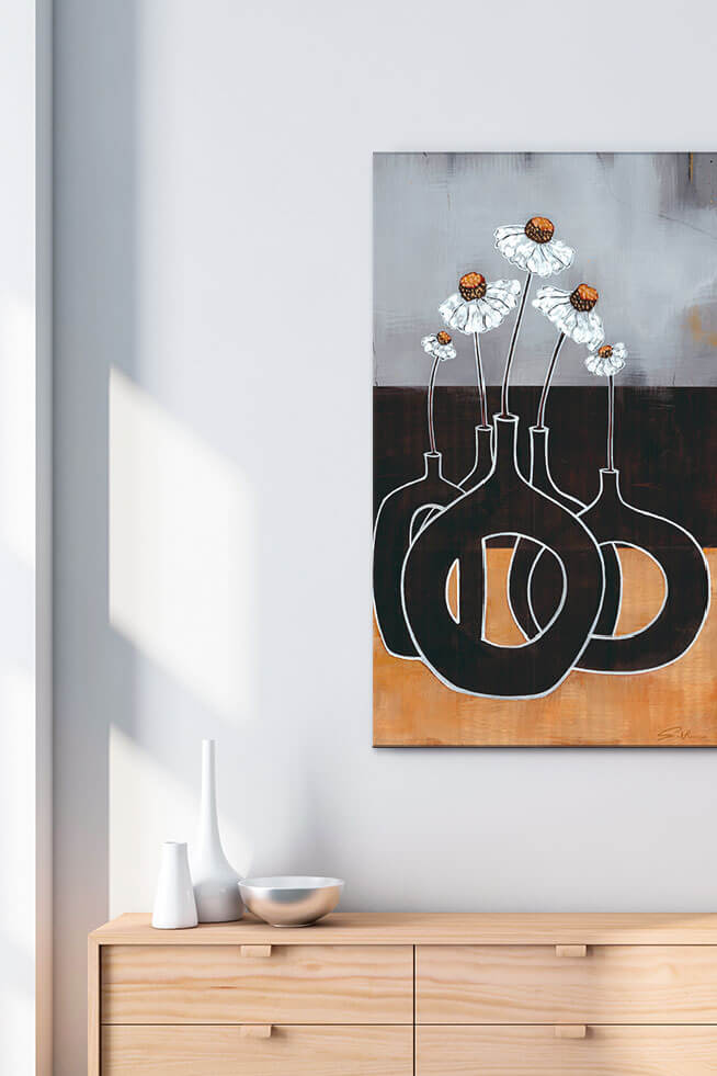 Coneflower White Print