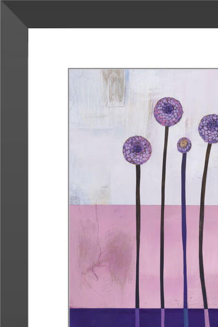 Affectionate Zinnia Mini Print Square framed detail view