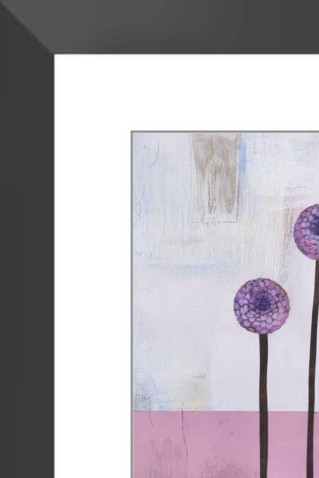 Affectionate Zinnia Mini Print Square framed detail view