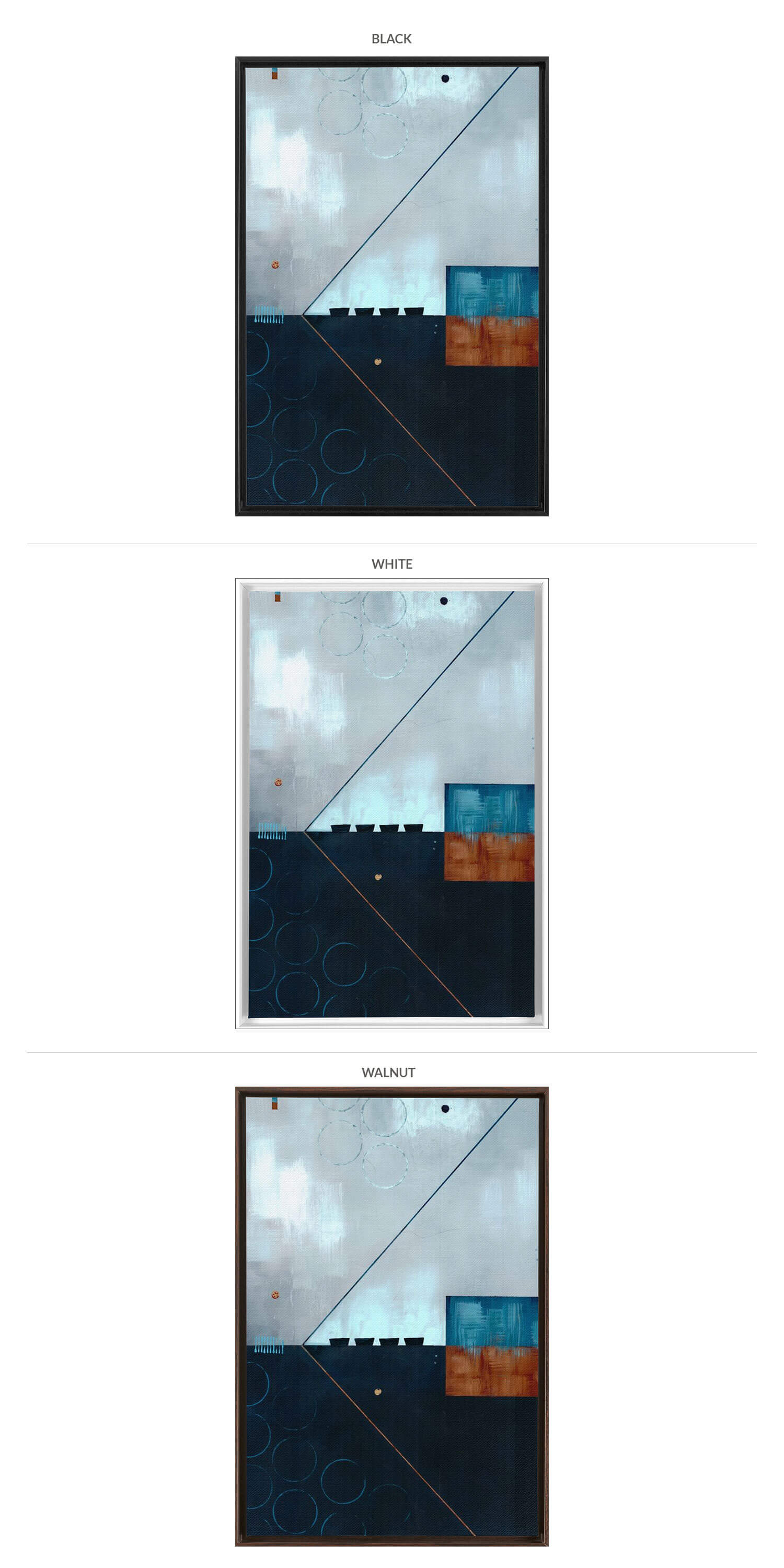 Three Framing Options - Black, White and Walnut