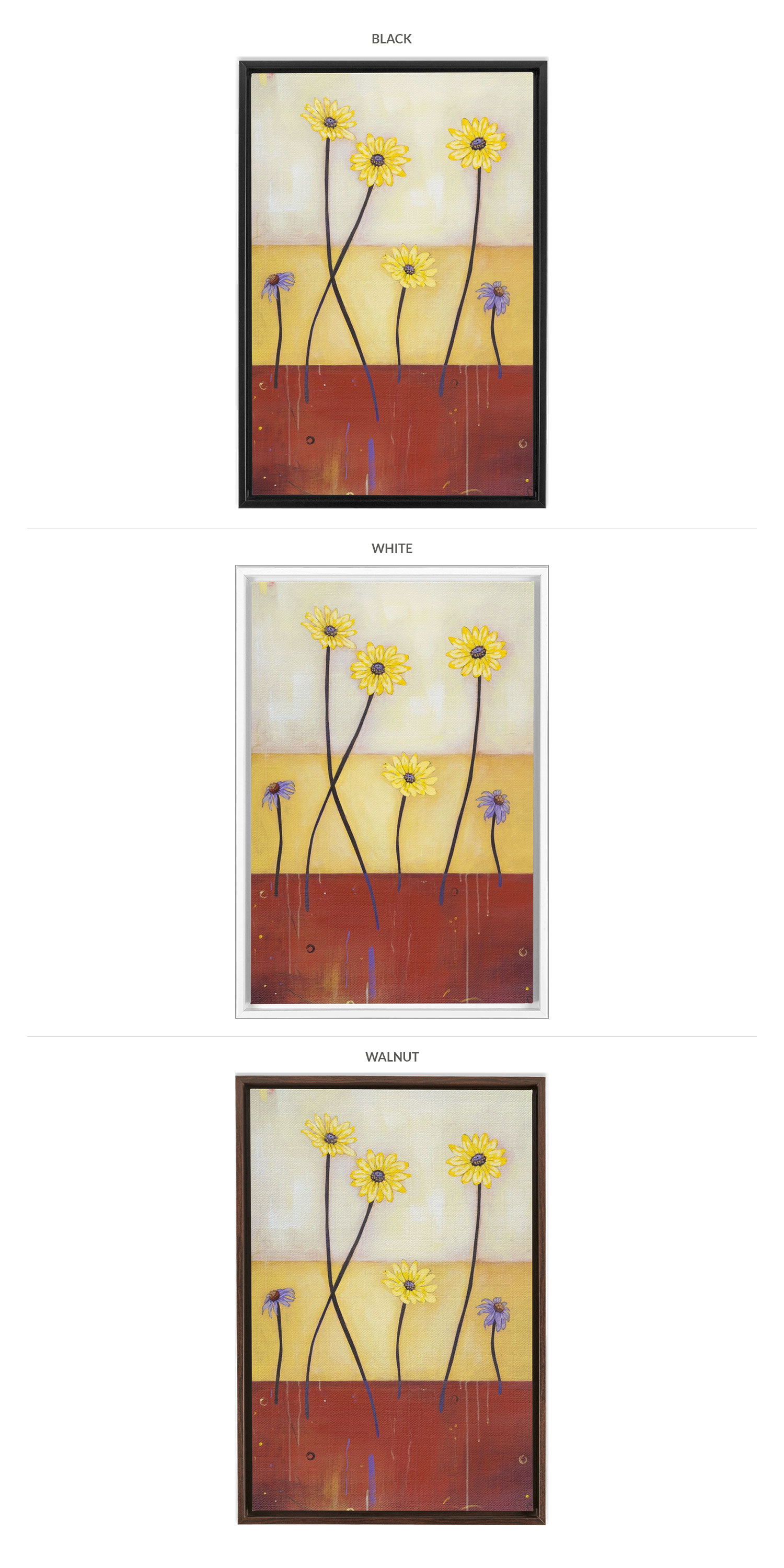 Three Framing Options - Black, White and Walnut