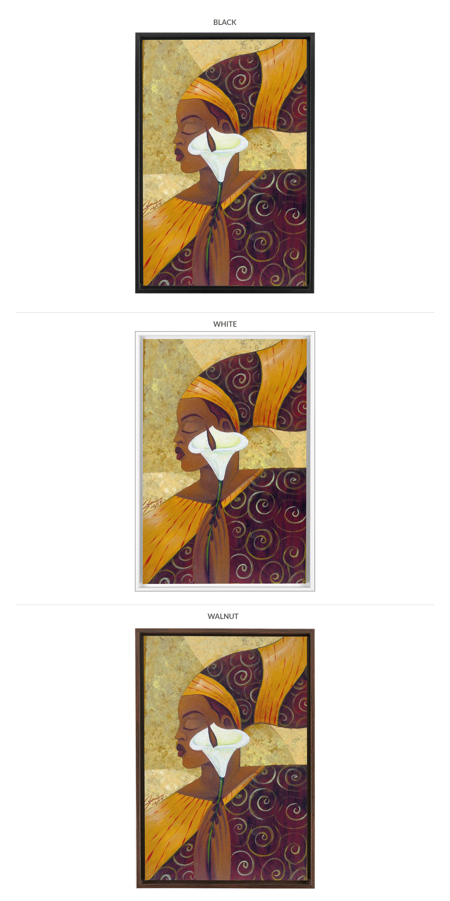 Three Framing Options - Black, White and Walnut