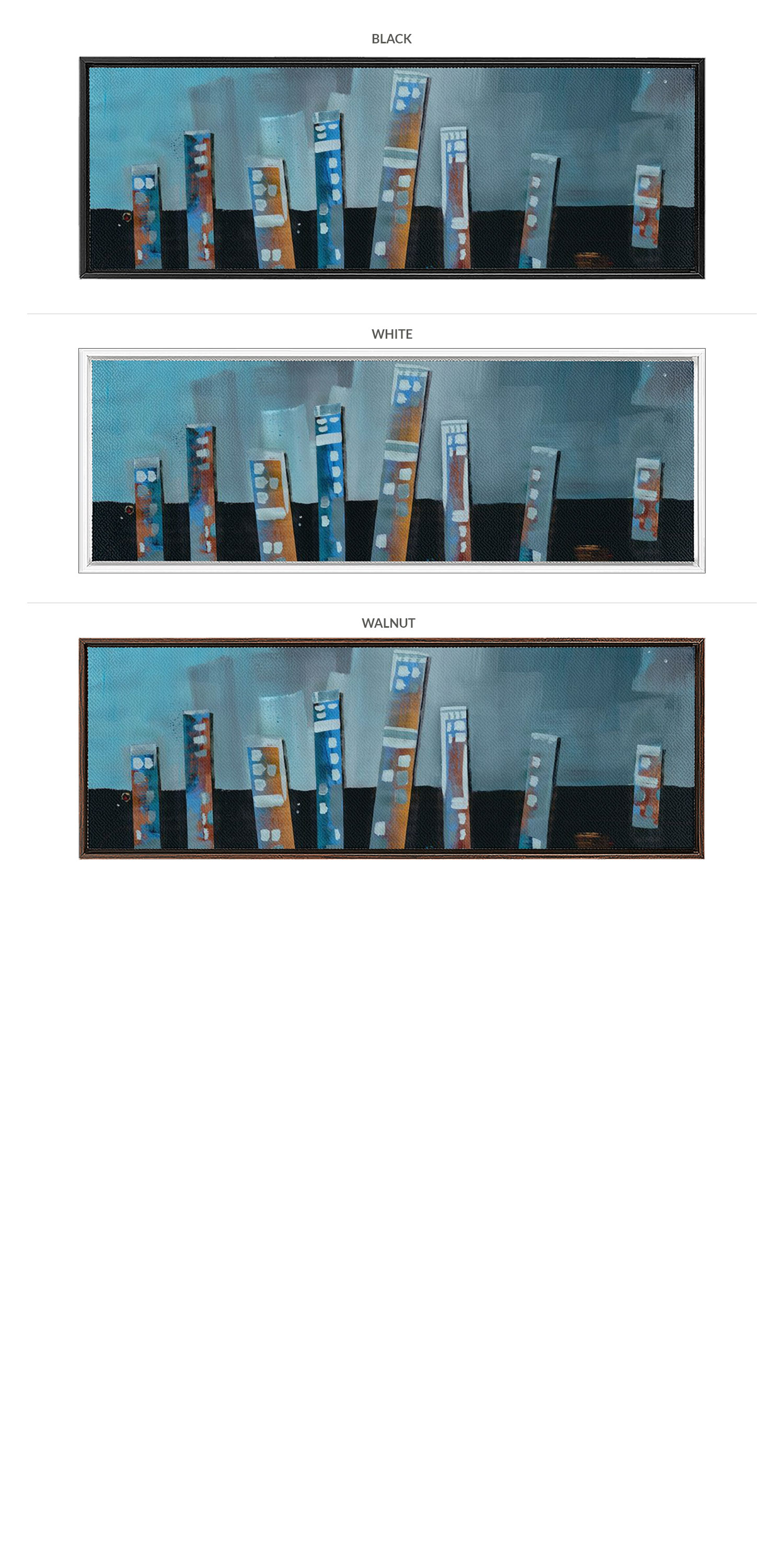 Three Framing Options - Black, White and Walnut