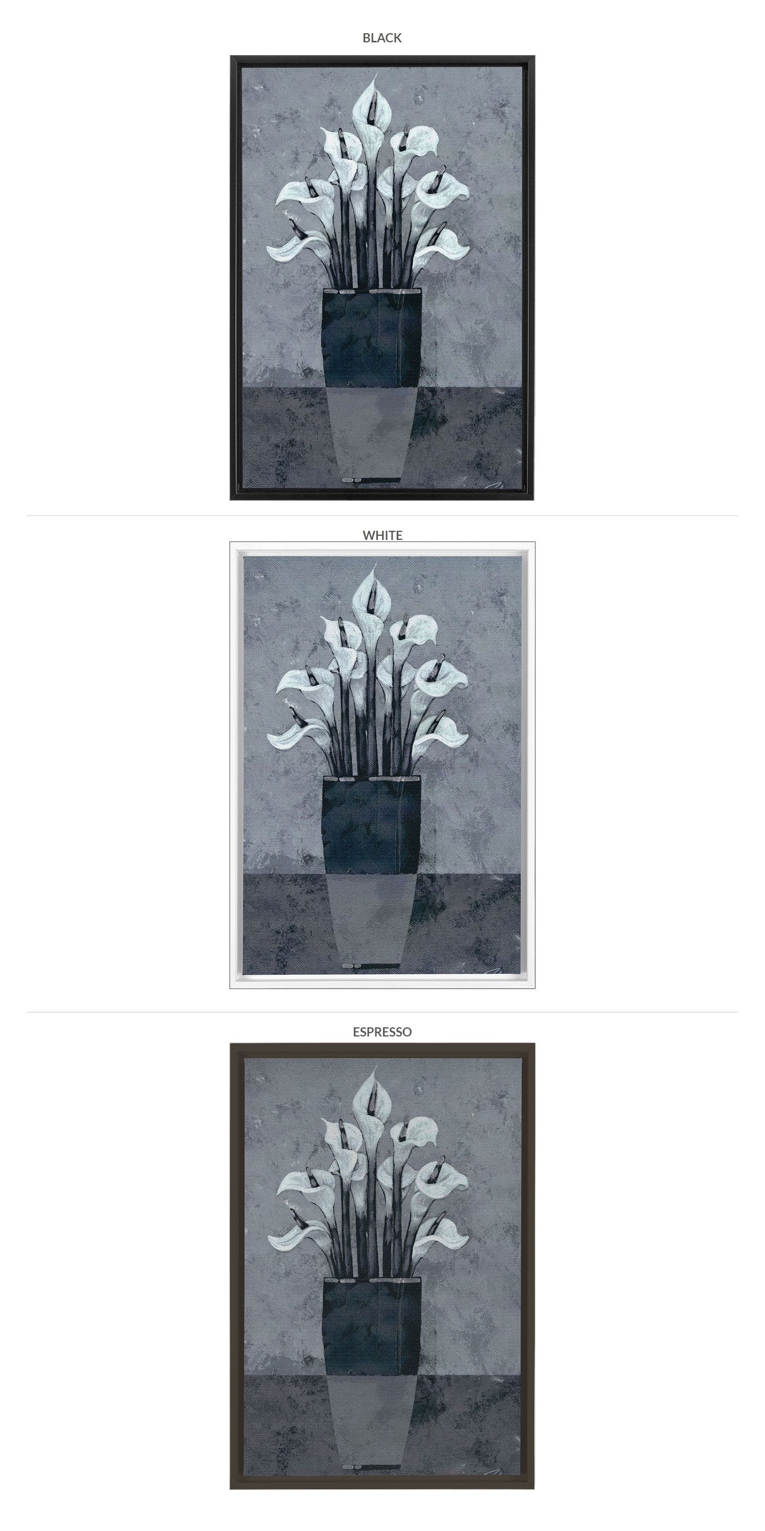 Three Framing Options - Black, White and Walnut