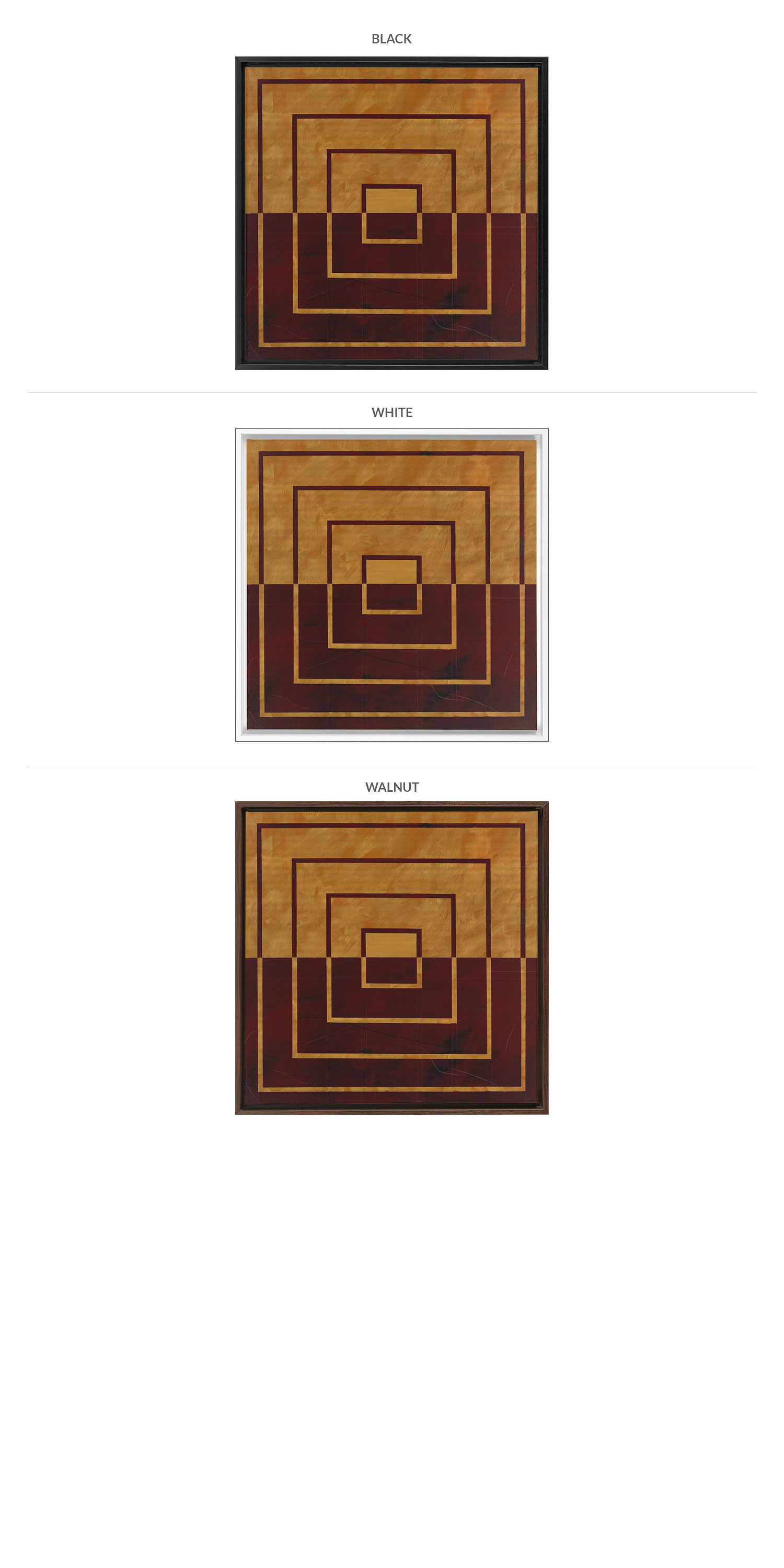 Three Framing Options - Black, White and Walnut