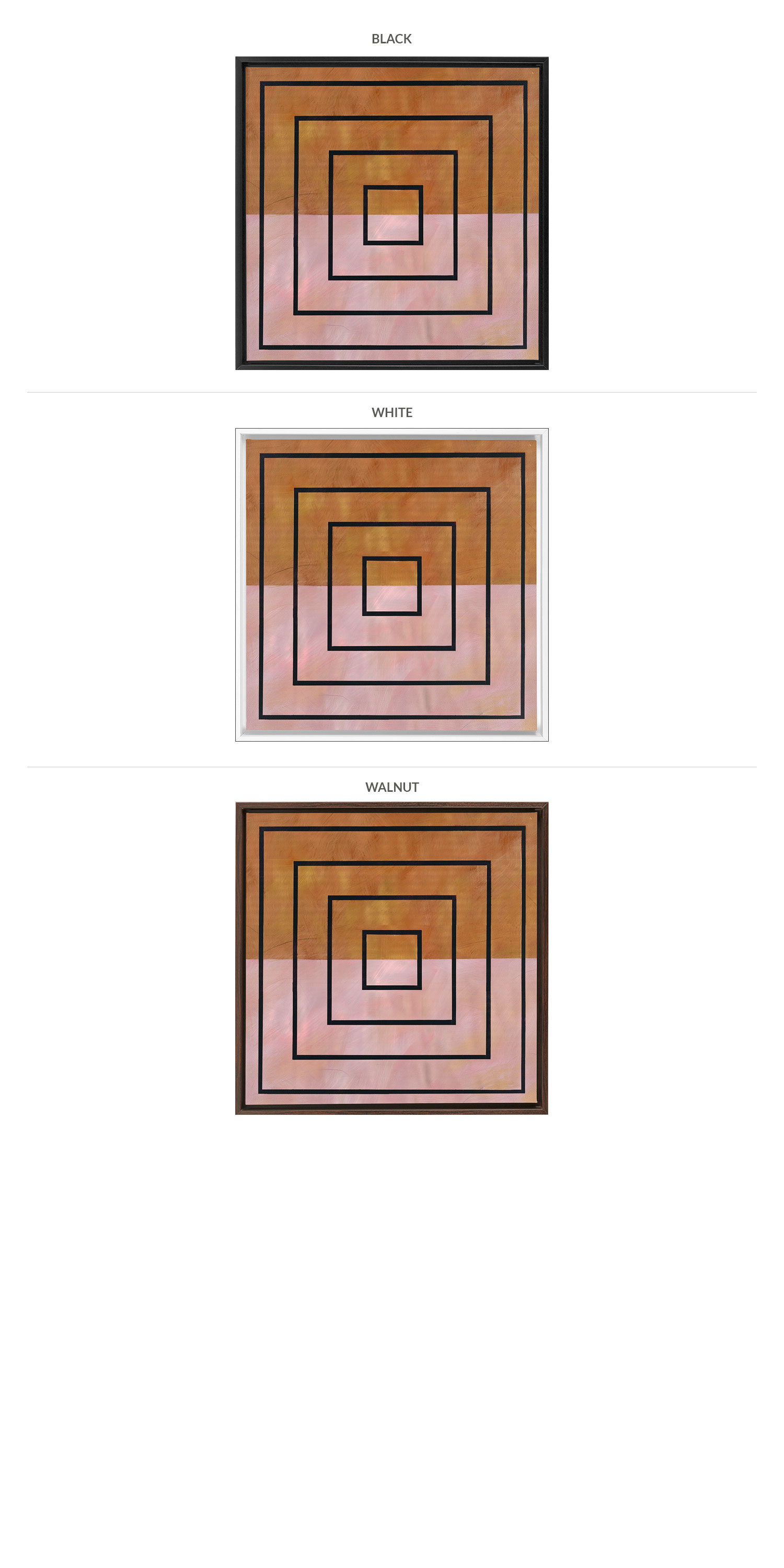 Three Framing Options - Black, White and Walnut