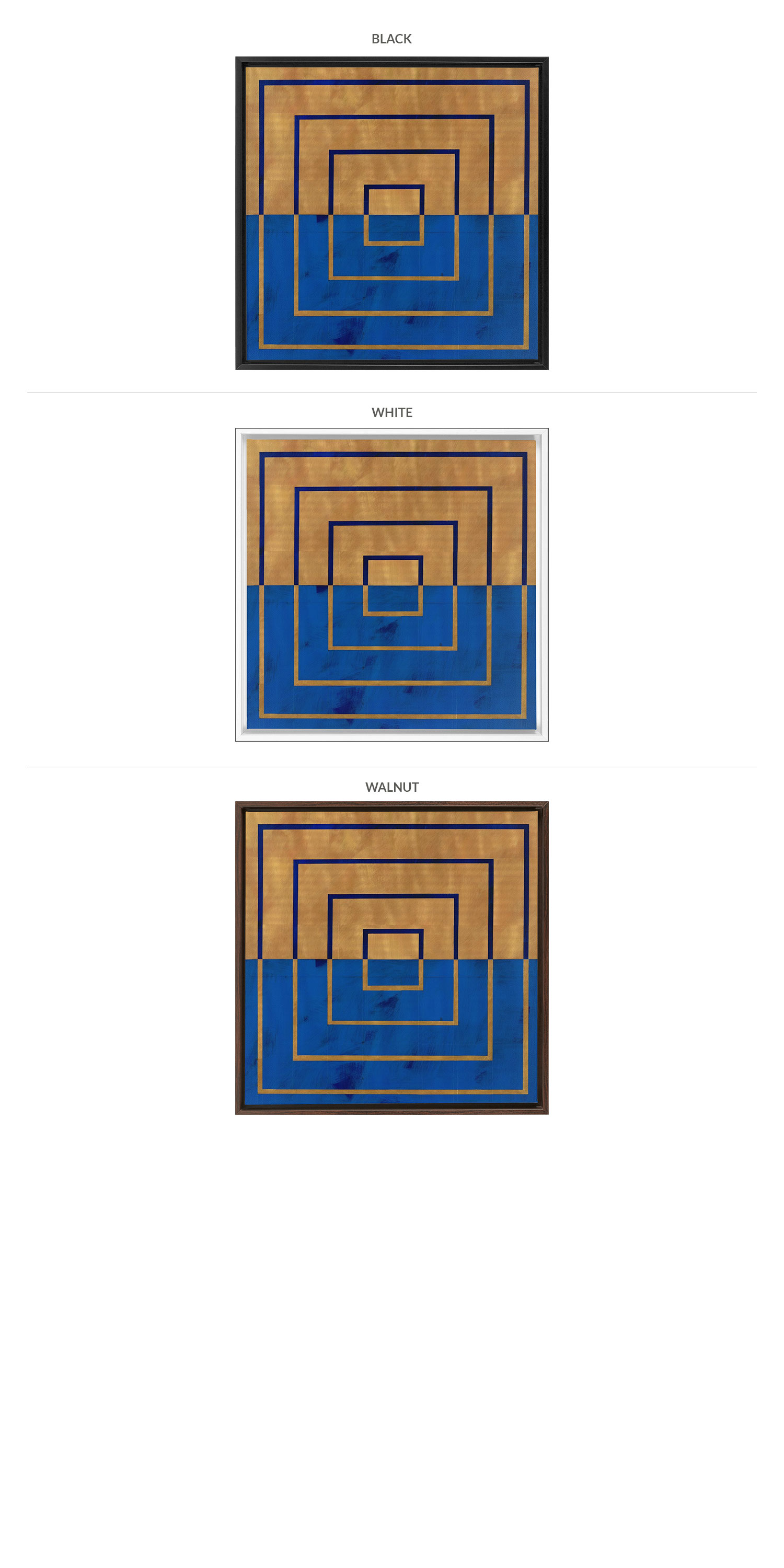 Three Framing Options - Black, White and Walnut