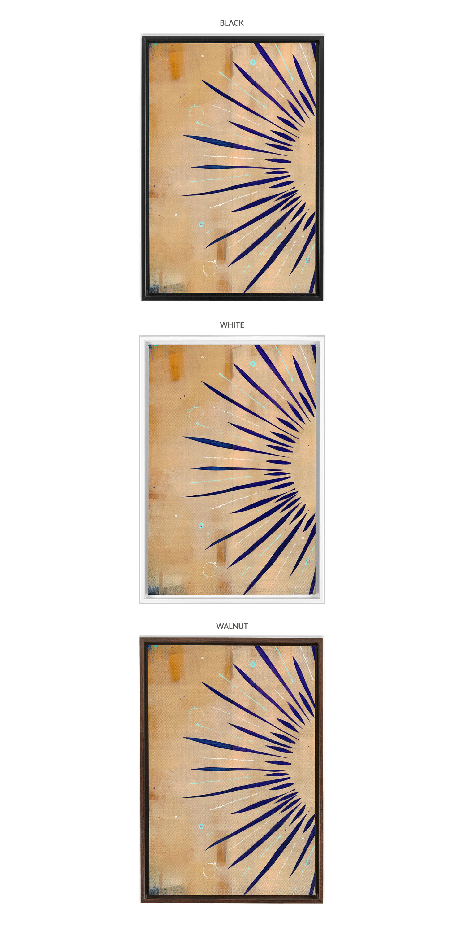 Three Framing Options - Black, White and Walnut