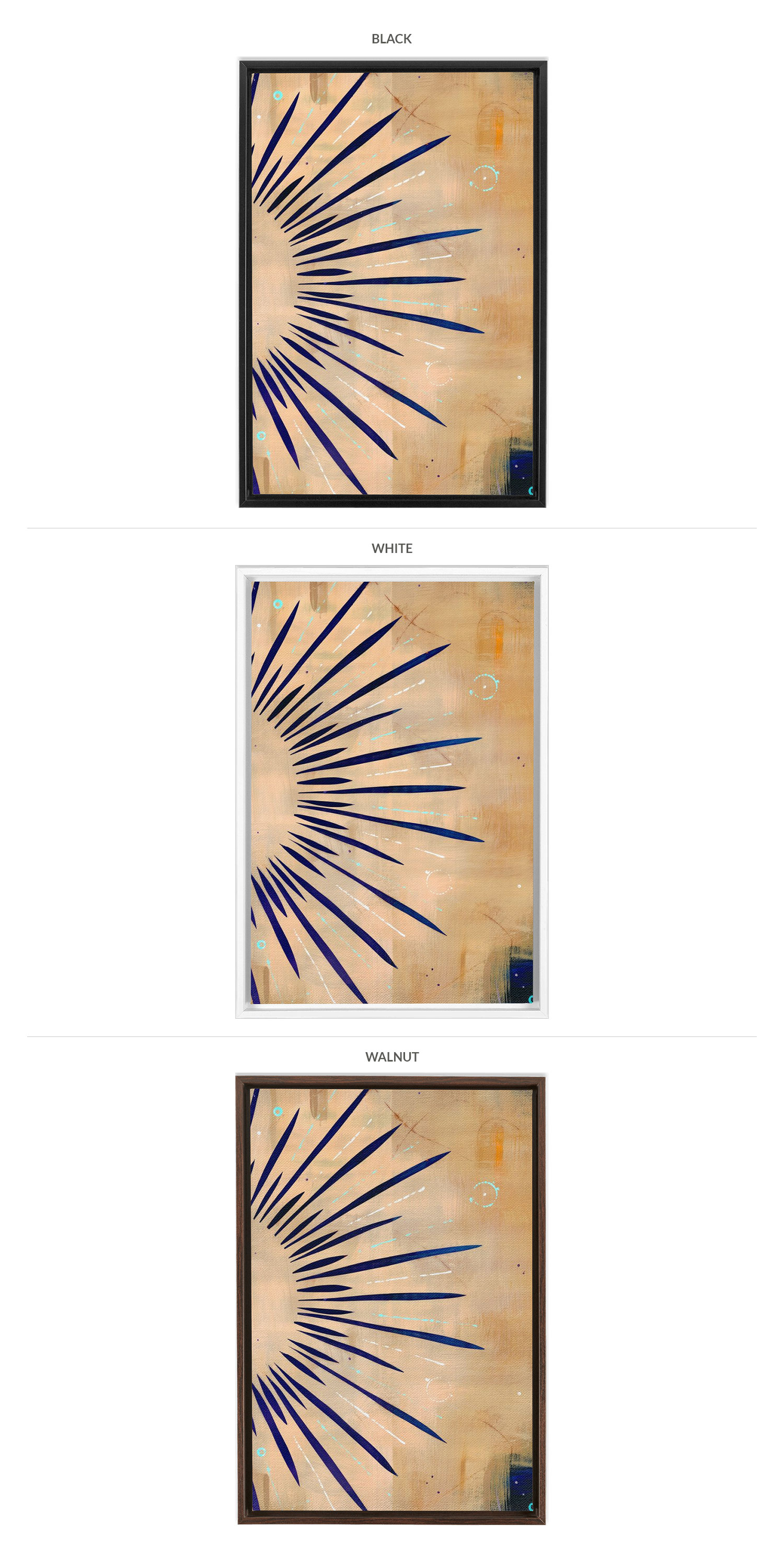 Three Framing Options - Black, White and Walnut