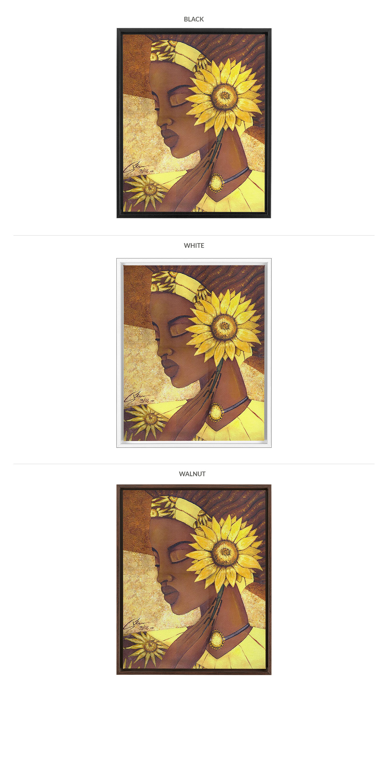 Three Framing Options - Black, White and Walnut