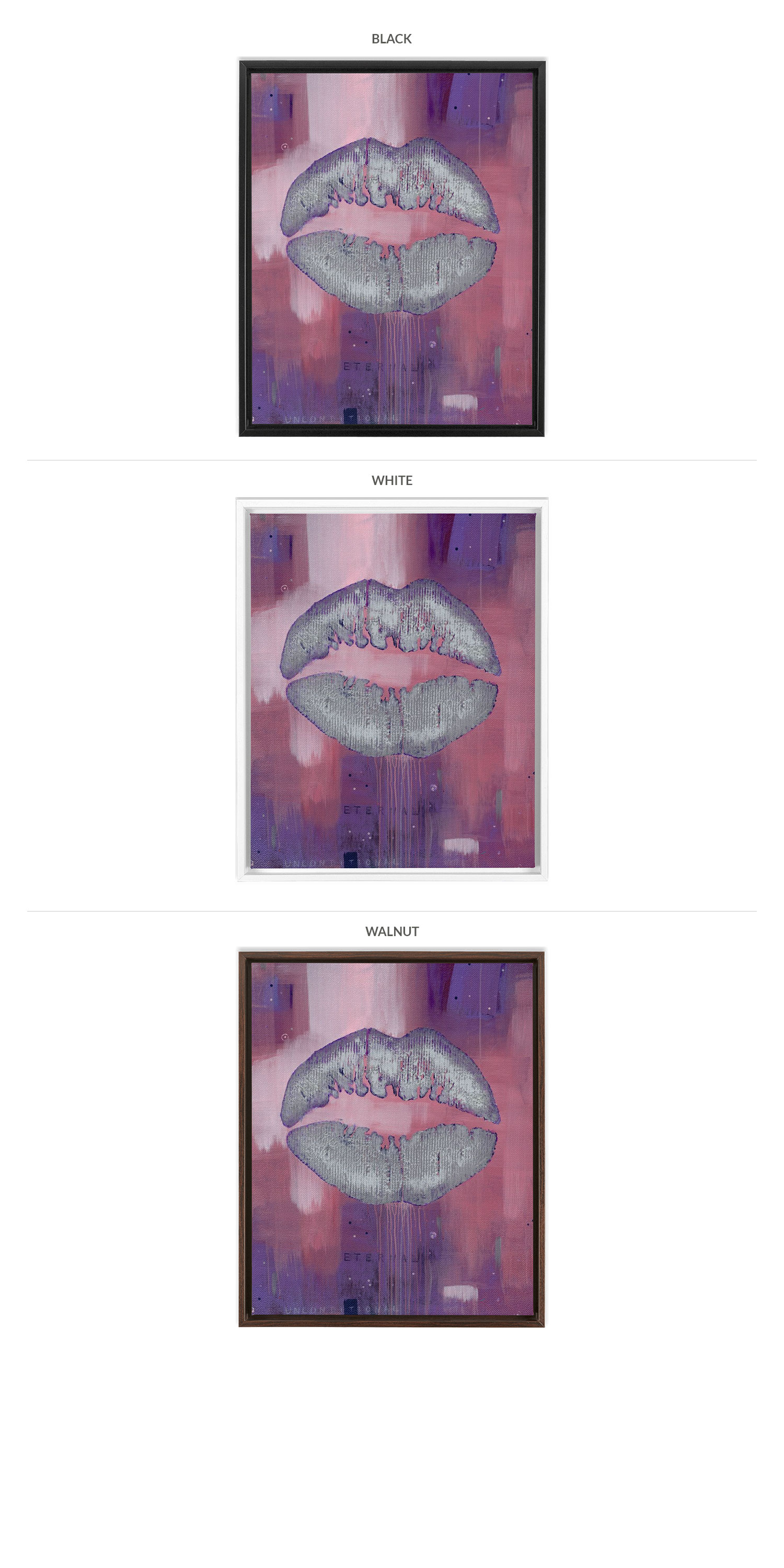 Three Framing Options - Black, White and Walnut