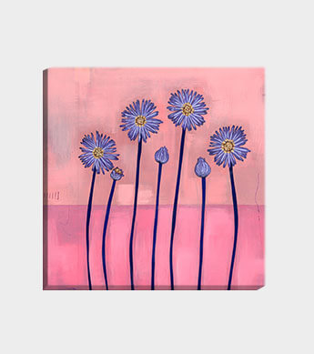 Enchanted Aster Square Canvas Wrap