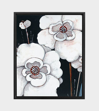 Black & White Floral 1 Canvas Wrap Zoomed