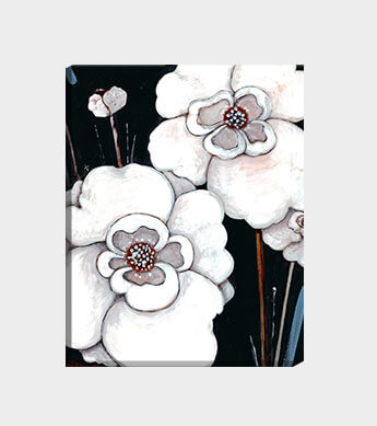 Black & White Floral 1 Canvas Wrap