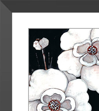 Black & White Floral 1 Mini Print Zoomed