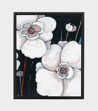 Black & White Floral 2 Canvas Wrap Zoomed