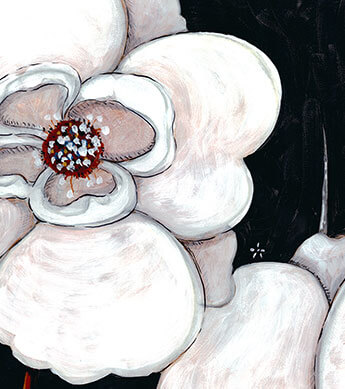 Black & White Floral 2 Print Zoomed