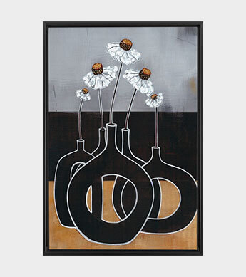 Coneflower White Canvas Wrap Zoomed