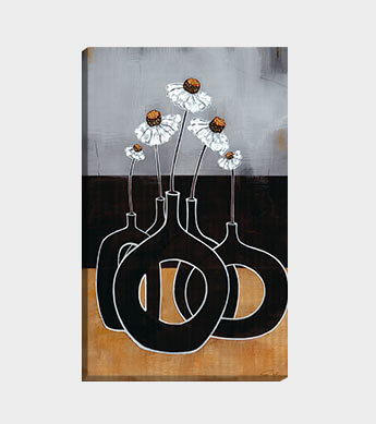 Coneflower White Canvas Wrap