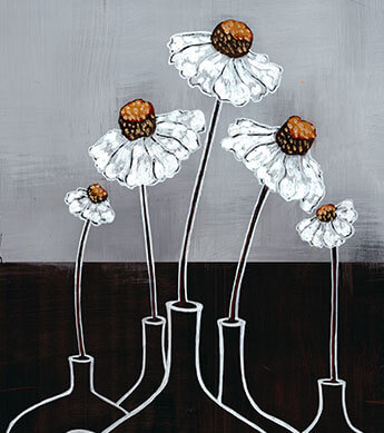 Coneflower White Print Zoomed