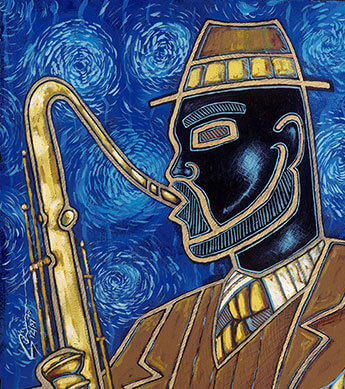 Midnight Blues Print Zoomed