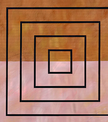 Square on Square Gold and Dusty Rose Zoomed