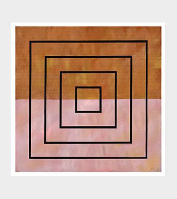 Square on Square Gold and Dusty Rose