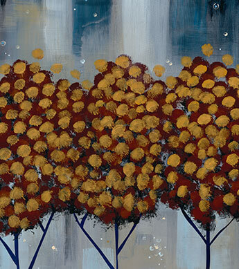 WInter Gold Forest Print Zoomed