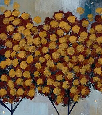 Winter Gold Forest 3 Print Zoomed